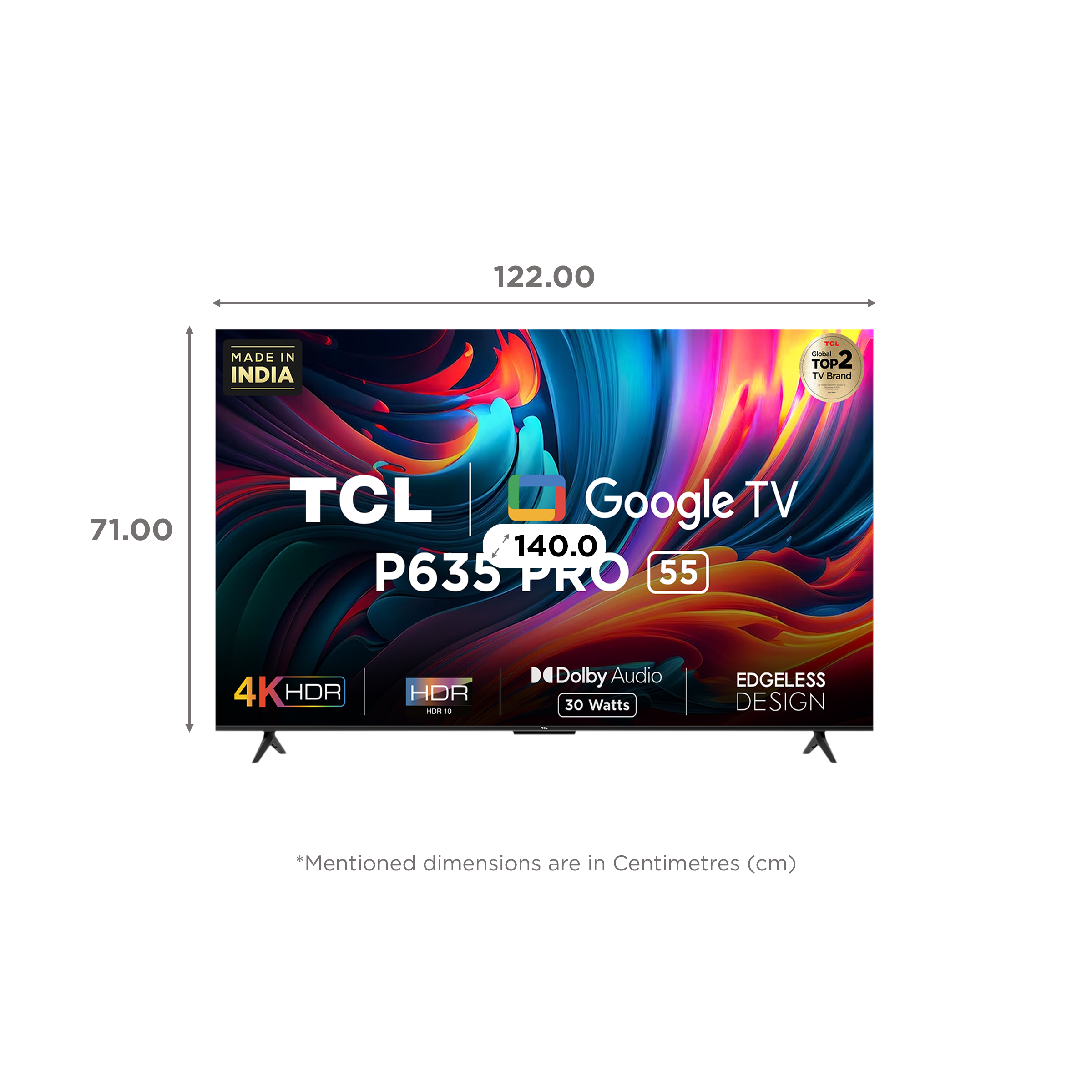 Buy TCL 55P635 Pro 140 cm (55 inch) 4K Ultra HD LED Google TV with ...